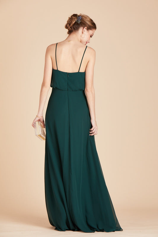 Gwennie Chiffon Bridesmaid Dress in Emerald | Birdy Grey