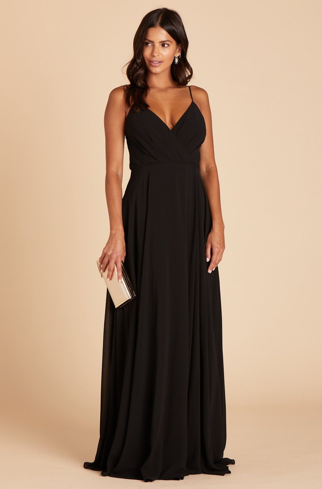 Kaia Chiffon Bridesmaid Dress in Black | Birdy Grey