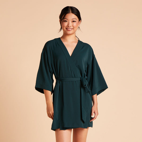 Kenny Ivory Ruffle Satin Robe