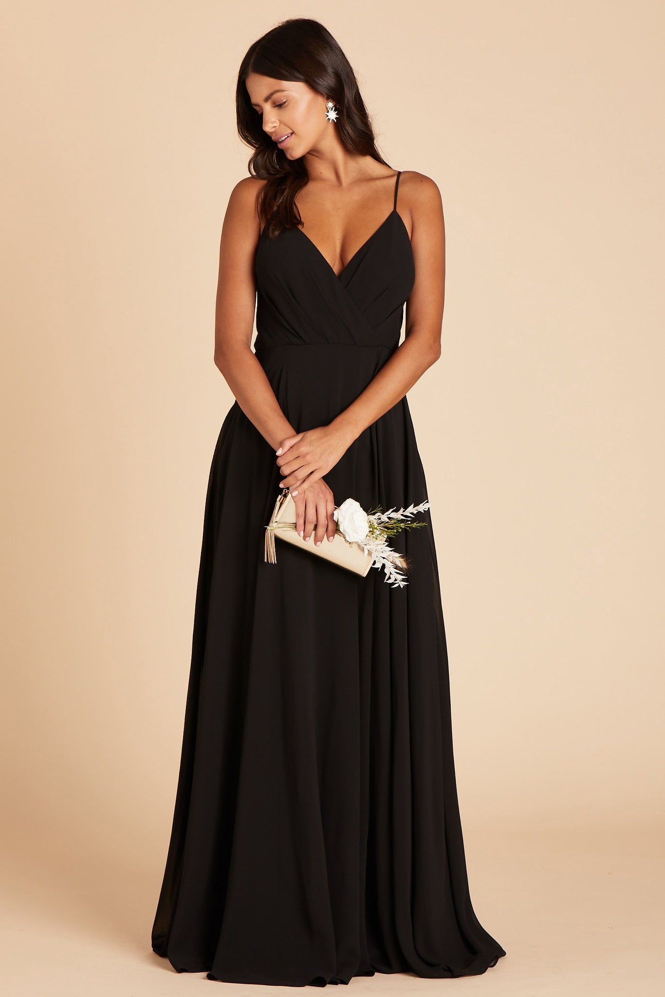 Kaia Chiffon Bridesmaid Dress in Black | Birdy Grey