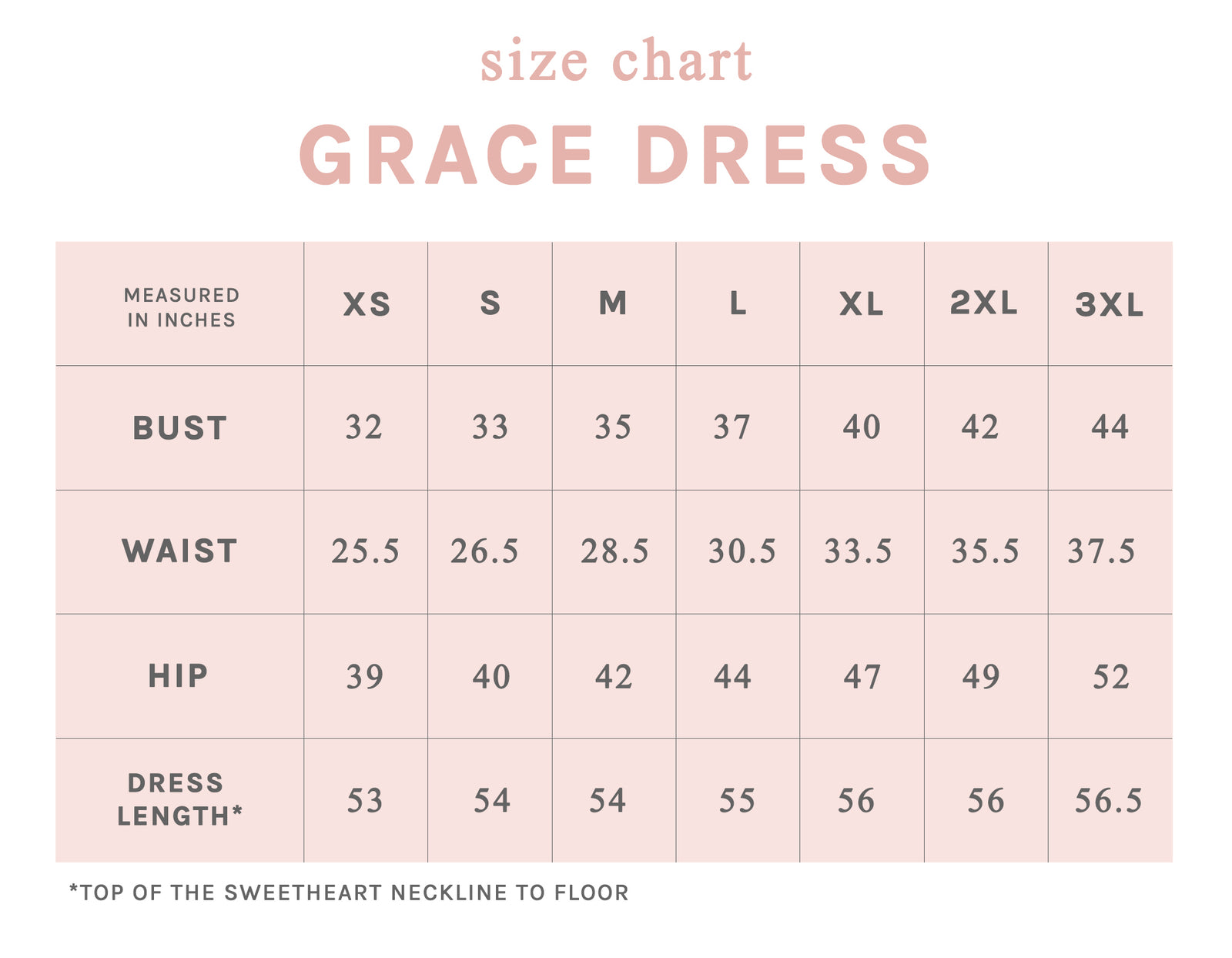 Grace In La Size Chart