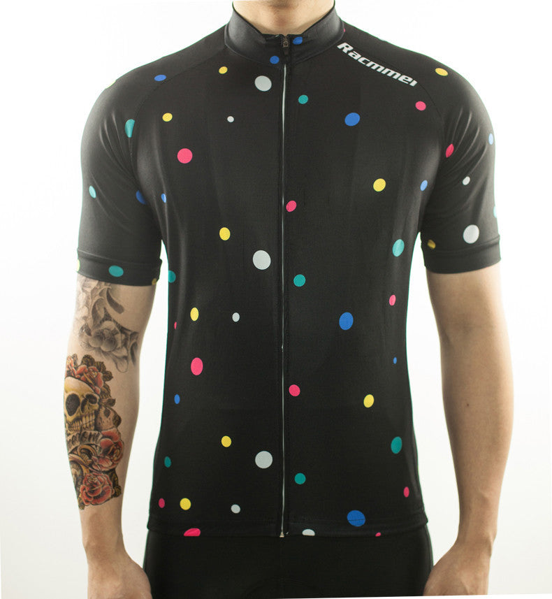 polka dot cycling jersey