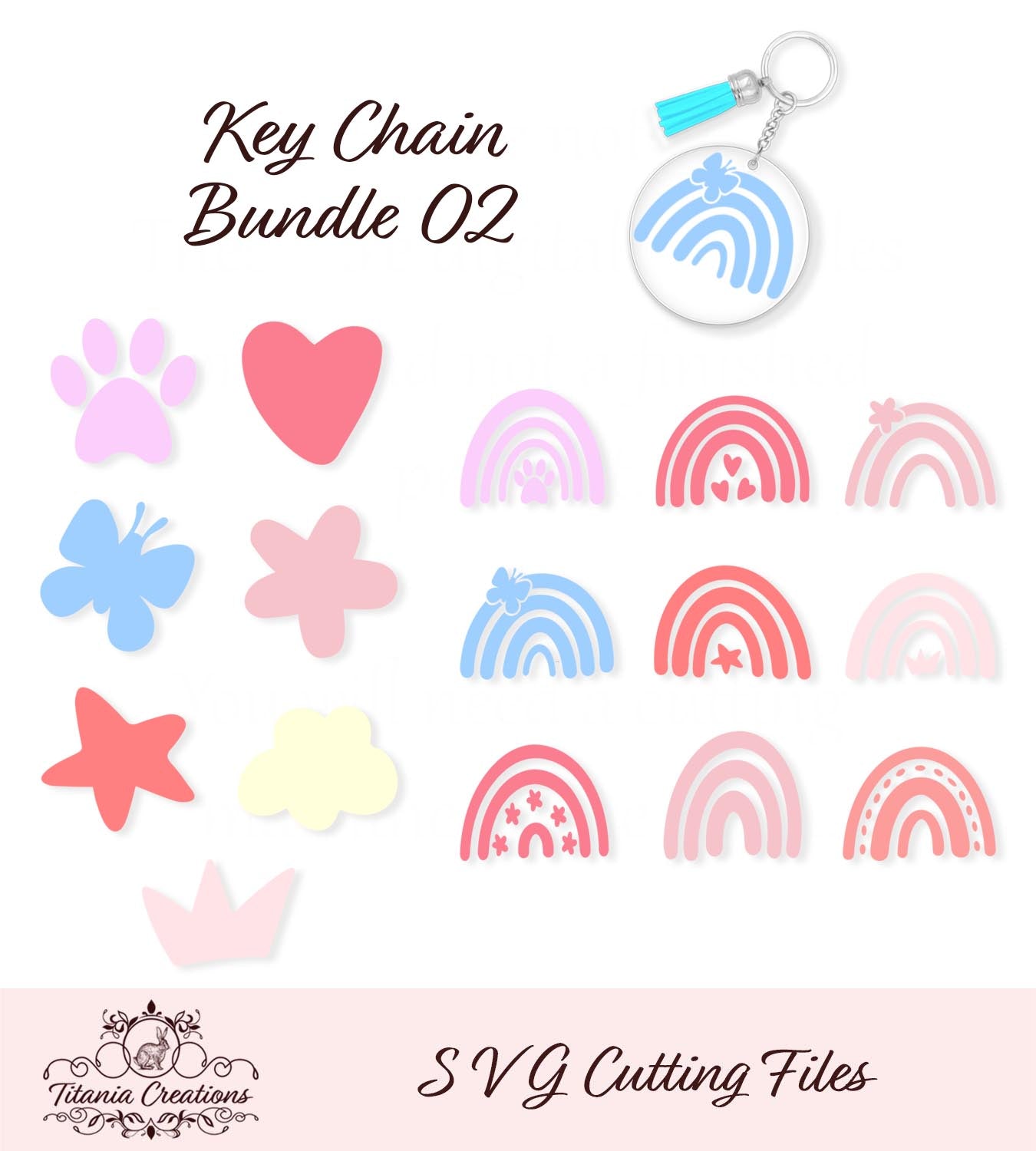 Download Key Chain Background Bundle 02 Svg Titania Creations