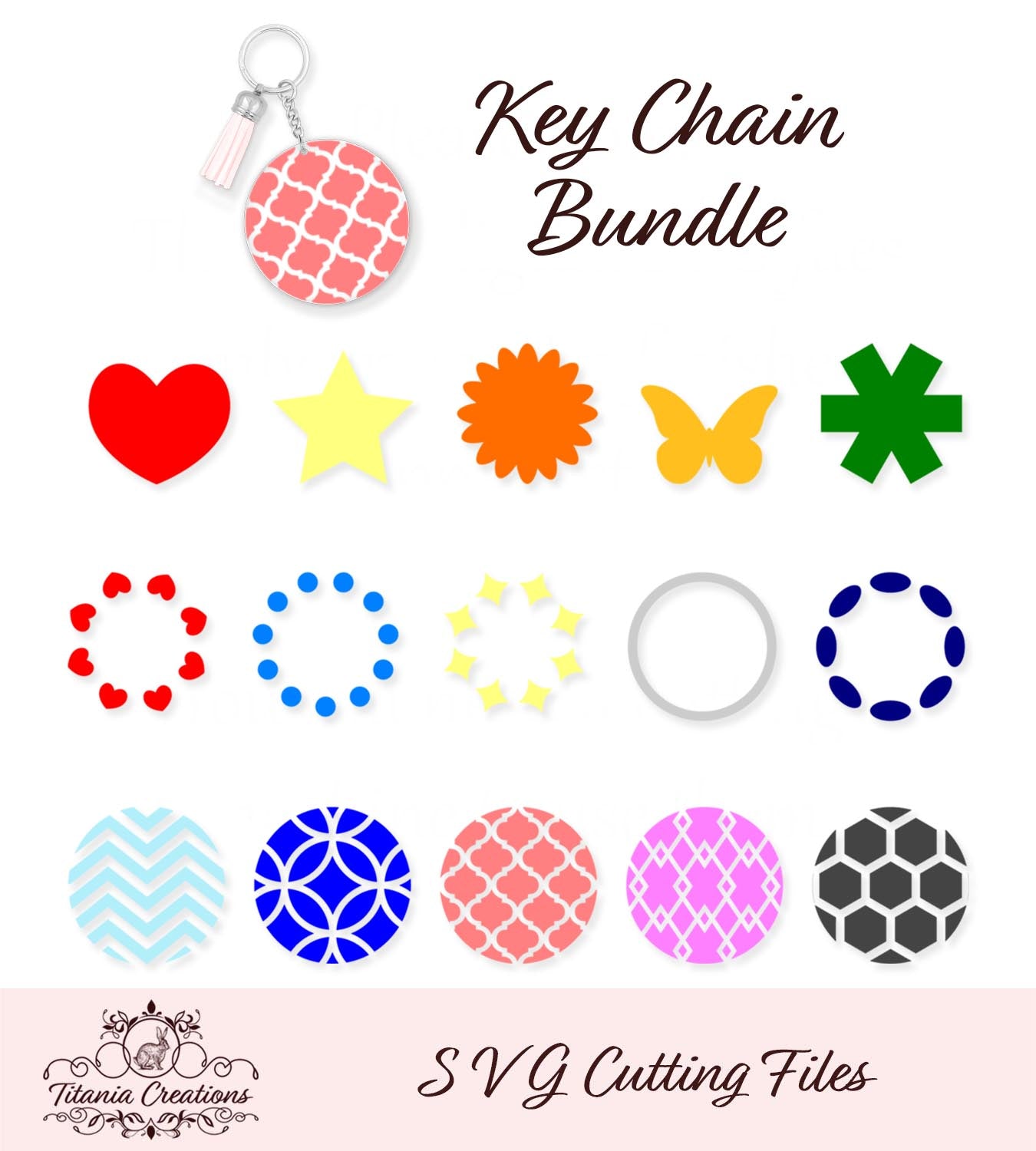 Key Chain Background Bundle Svg Titania Creations