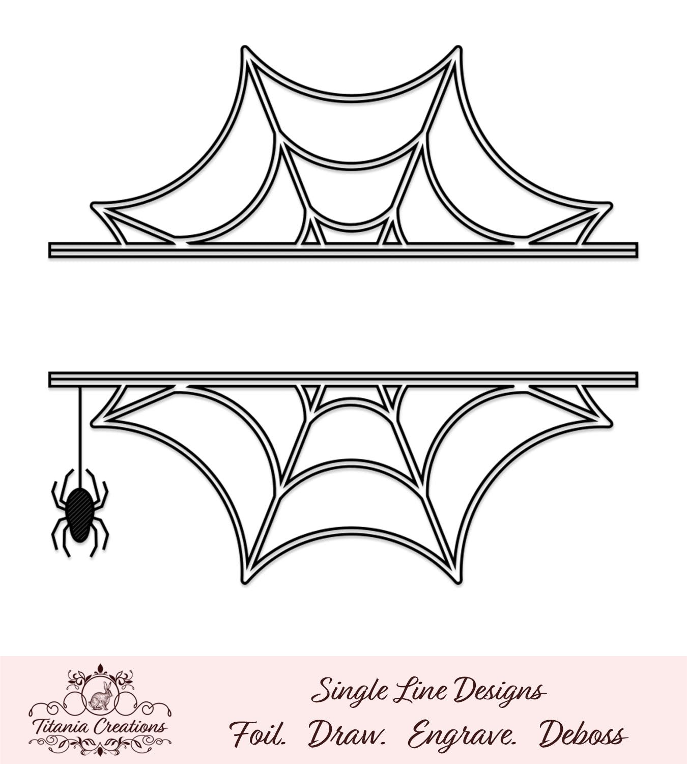 Download Single Line Split Spider Web Foil Quill Svg Titania Creations