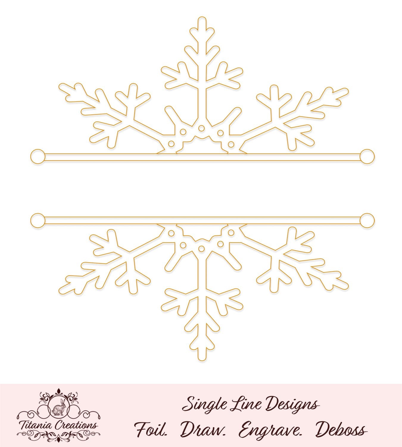 Download Single Line Split Snowflake Foil Quill Svg Titania Creations