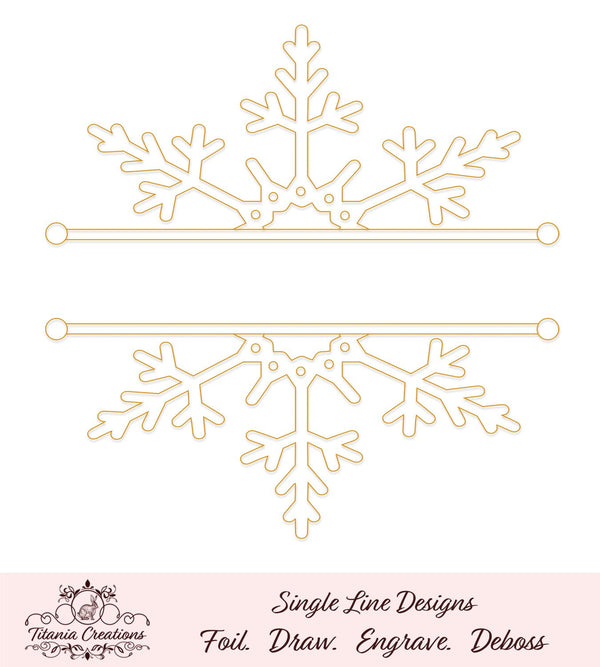 Download Single Line Split Snowflake Foil Quill SVG - Titania Creations