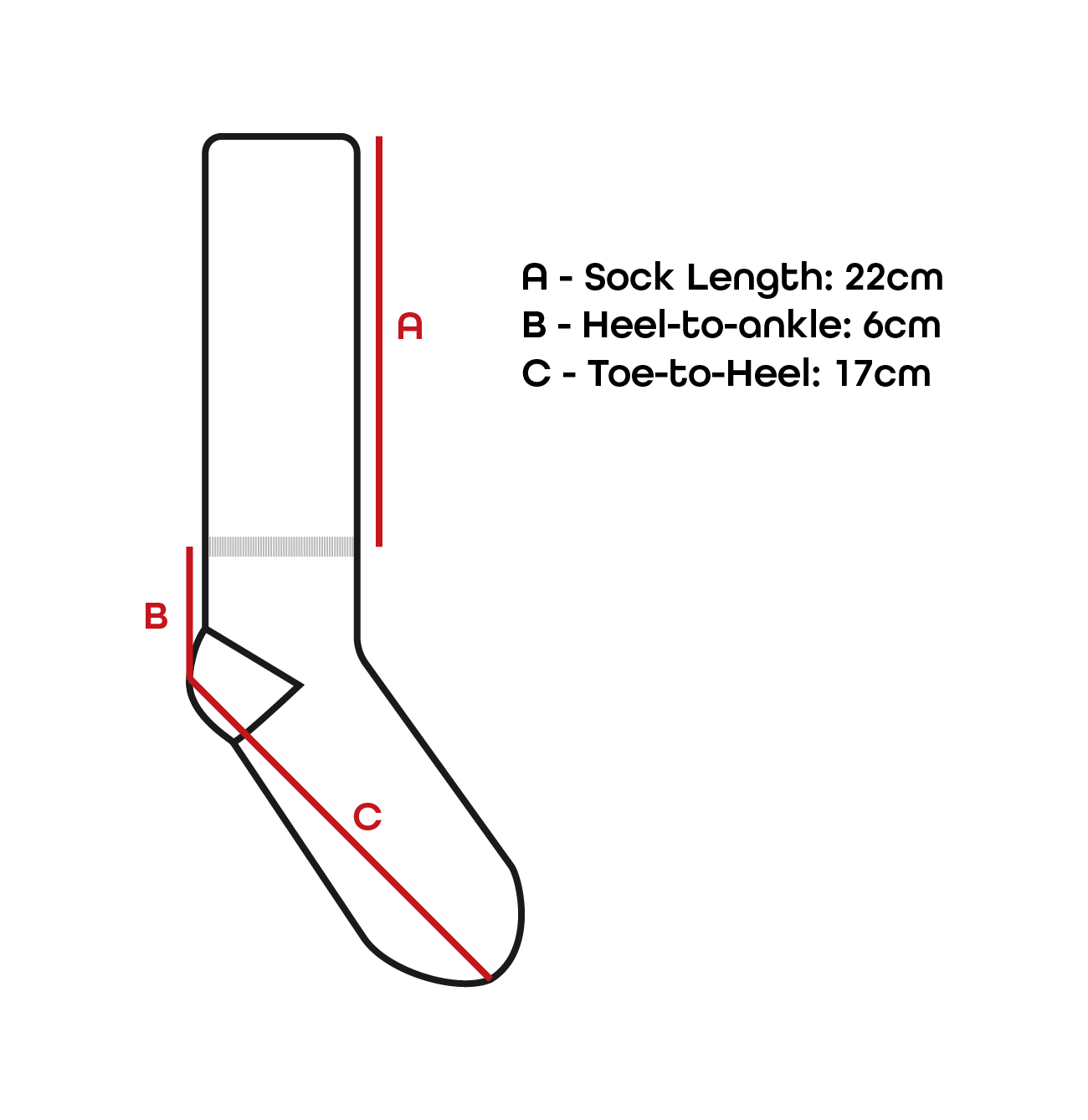 Junior Playing Socks Size Guide