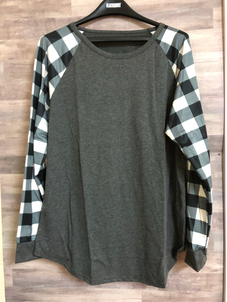 buffalo plaid raglan shirt