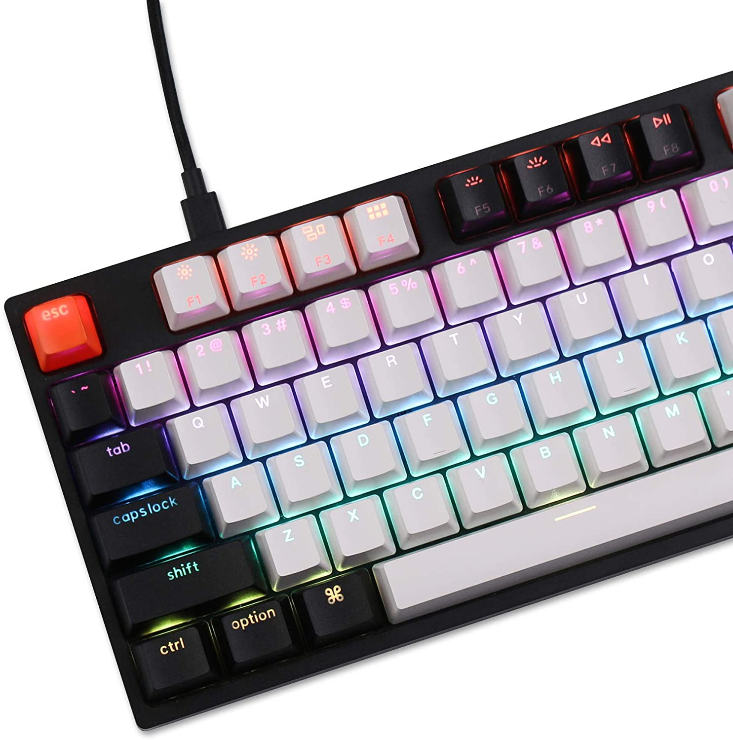 Keychron C1 RGB Wired Mechanical Gaming Keyboard for Mac Layout, Tenke ...