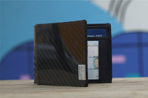 Common Fibers carbon fiber bifold wallet on table