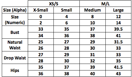 SIZING GUIDE – Rya Collection