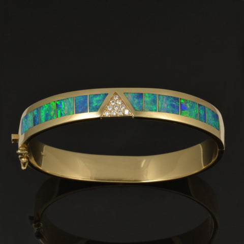 Lilla Aktiv Kedelig Diamond and Opal Inlay Bracelet by The Hileman Collection