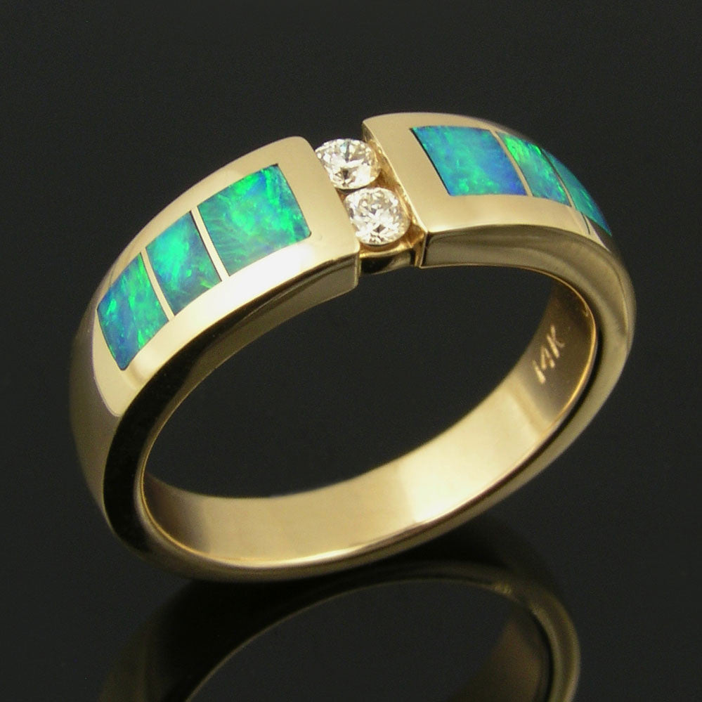 Australian Opal Wedding Ring Set With Diamonds In 14k Gold The   Australian Opal And Diamond Wedding Ring 600x600@2x 