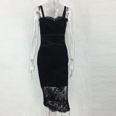 Embroidery V Neck Backless Dress Women Sexy Lace White Black Dress Summer Cross Strap Bodycon Mesh Femme Party Club Dress 2019