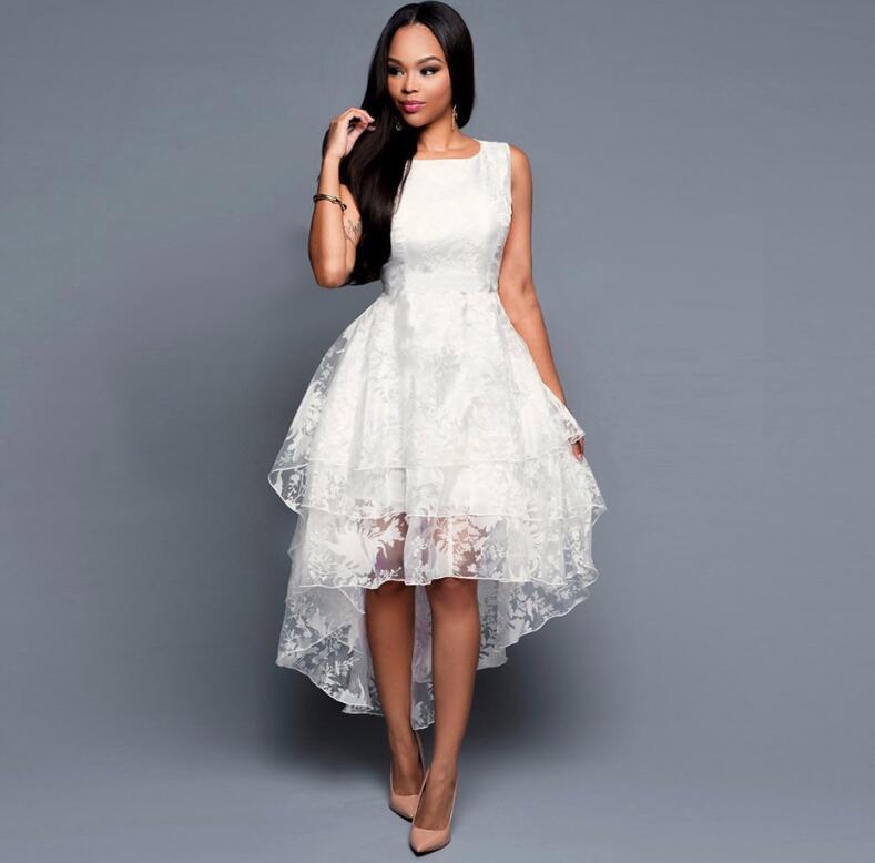 high low dress white