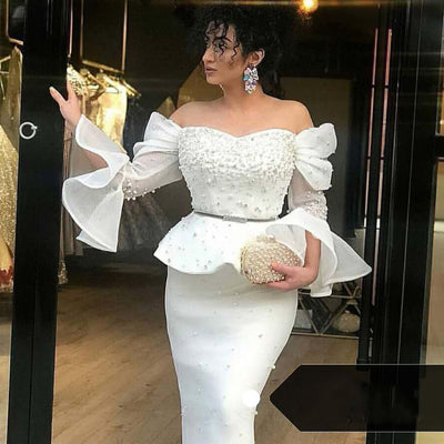 Corset Wedding Dress in Bohemian Style, Sexy Sheer Tulle Wedding Dress