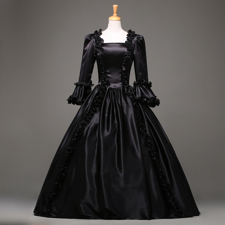 plus size black victorian dress