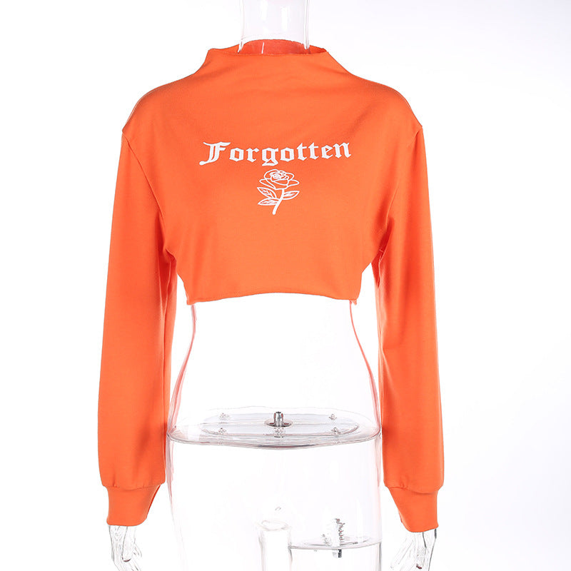 orange crop top hoodie