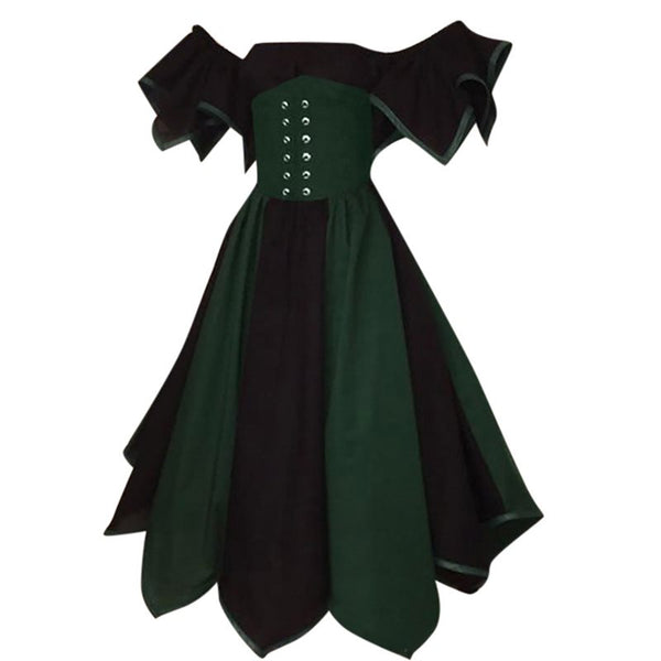 Rosetic Vintage Dresses Women Elegant Party Lace Up Black Gothic Plus ...