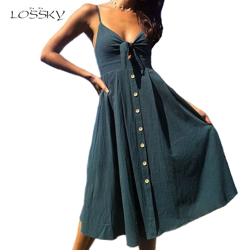 deep v neck casual dress