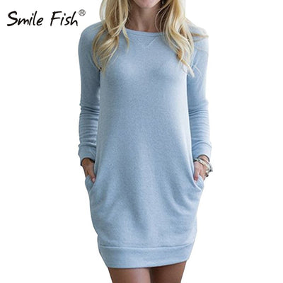 womens sweatshirt dress with pockets