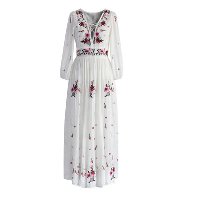 white hippie dress