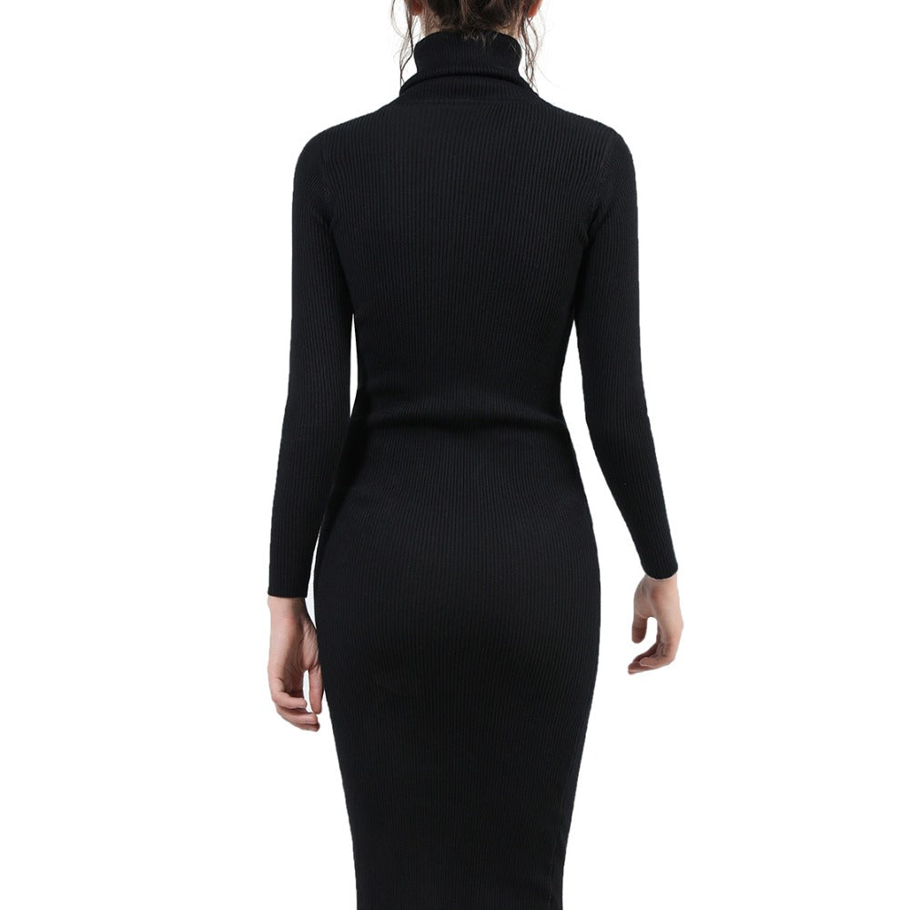 womens black knit dress