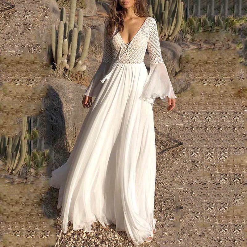 white dress bohemian