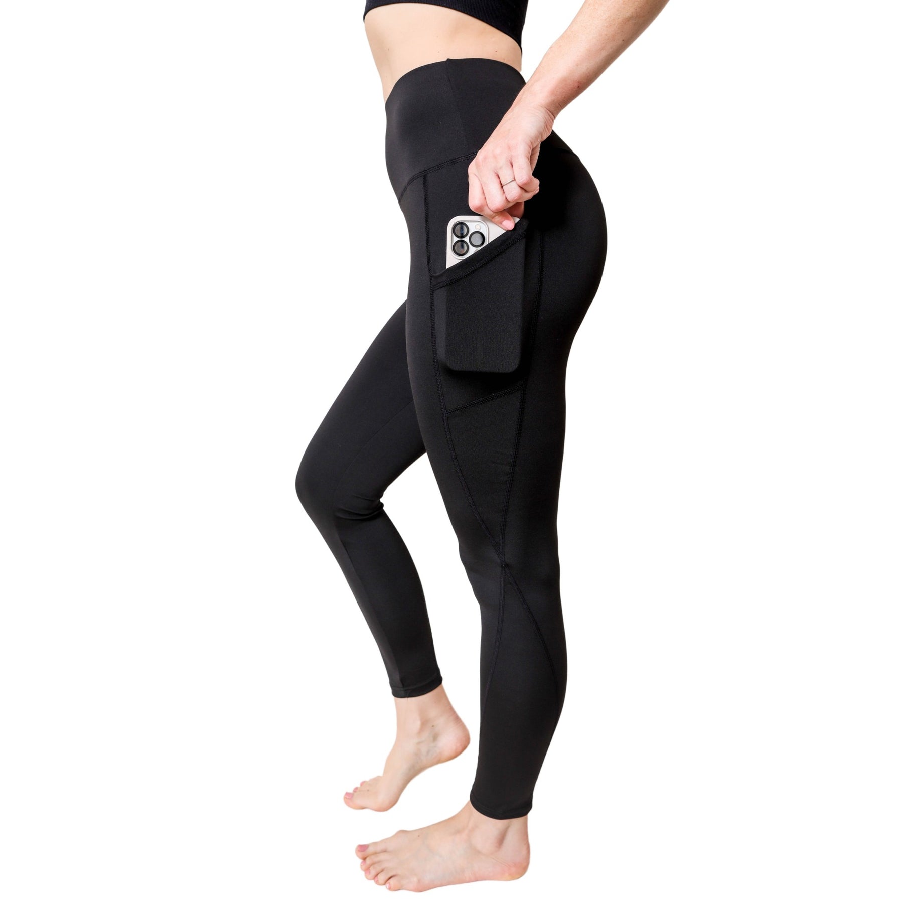 Black Buttery Soft Leggings With Side Pockets