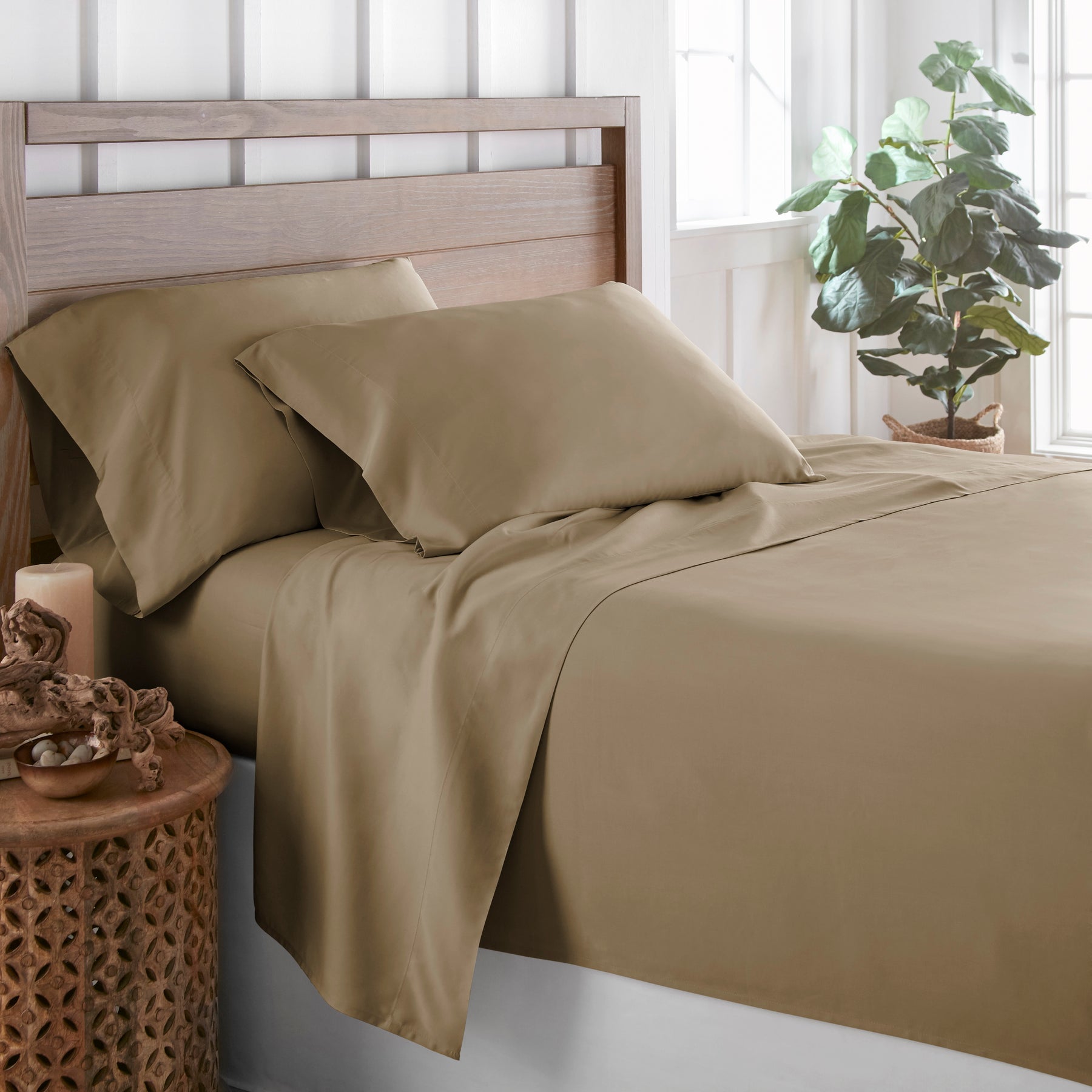 Natural Bamboo Sheet Set Down Cotton