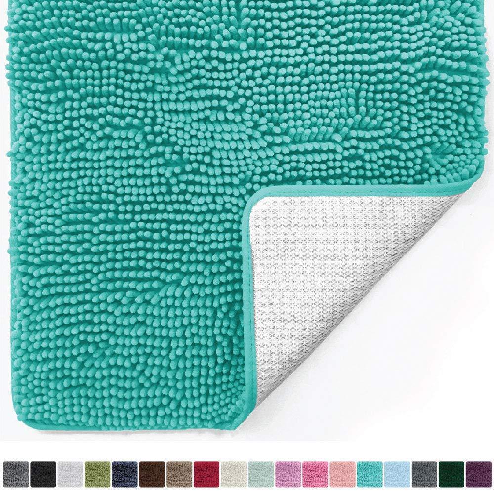 Non Slip Soft Chenille Bathroom Rug Mat With Rubber Backing Turquoise 30 X Bathroom Accessories Patterer Bath Mats Rugs Toilet Covers