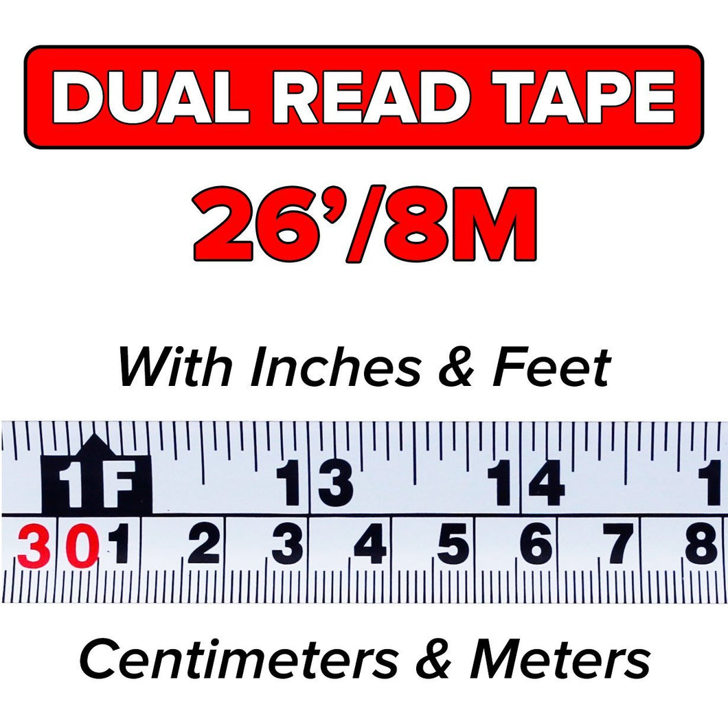 builders tape measure reading in
