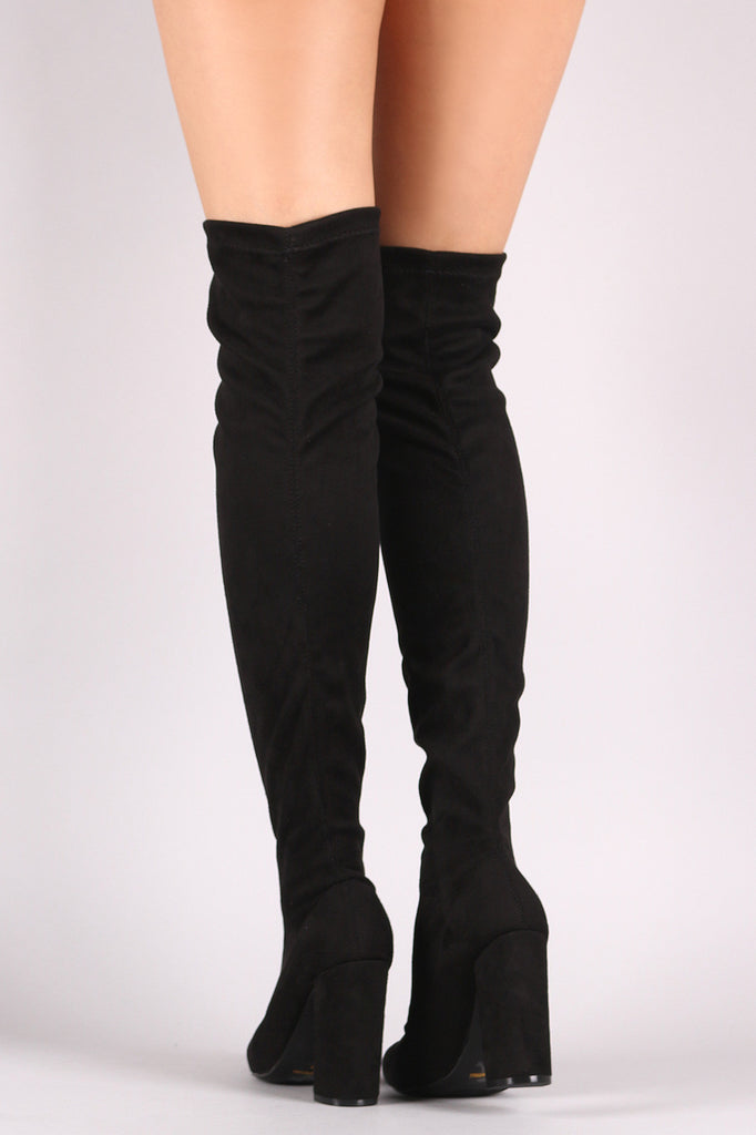 chunky heel over the knee boots