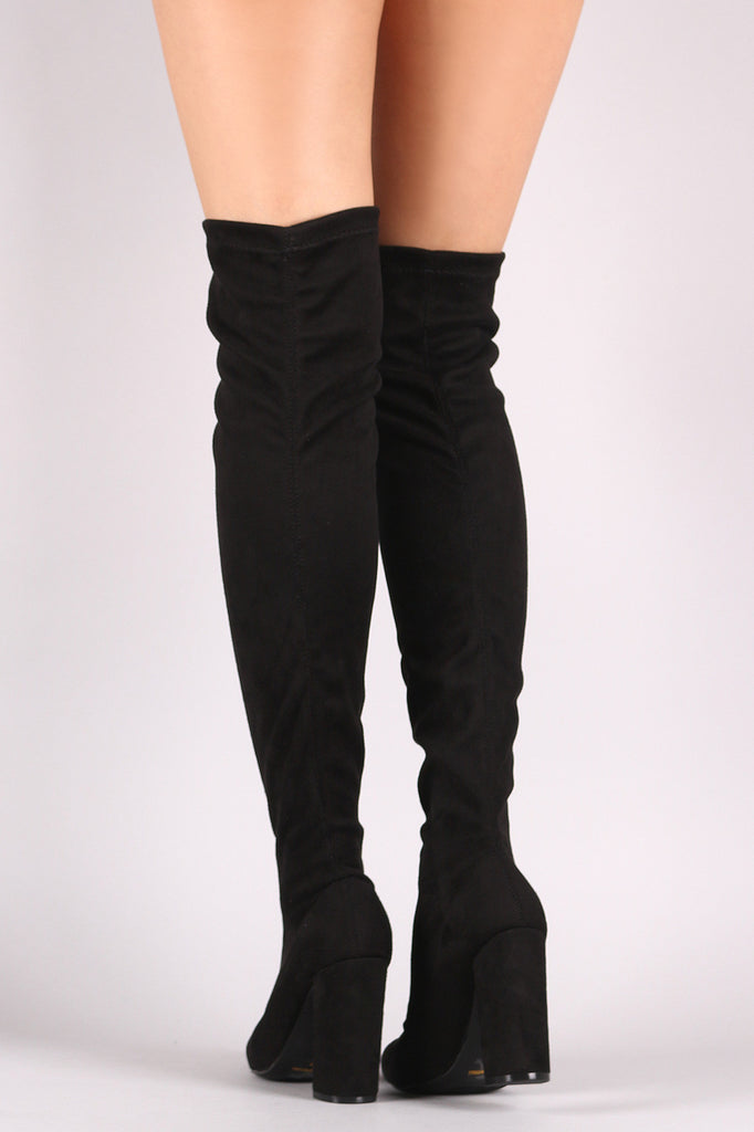 block heel over the knee boot