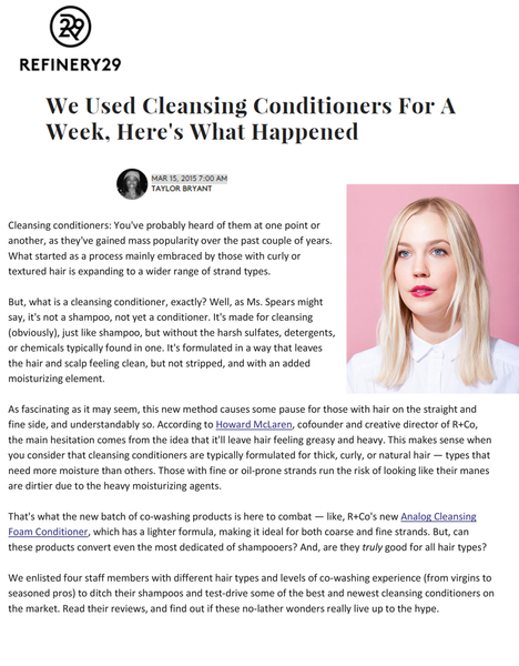 Refinery29 Unwash Cleansing Conditioner