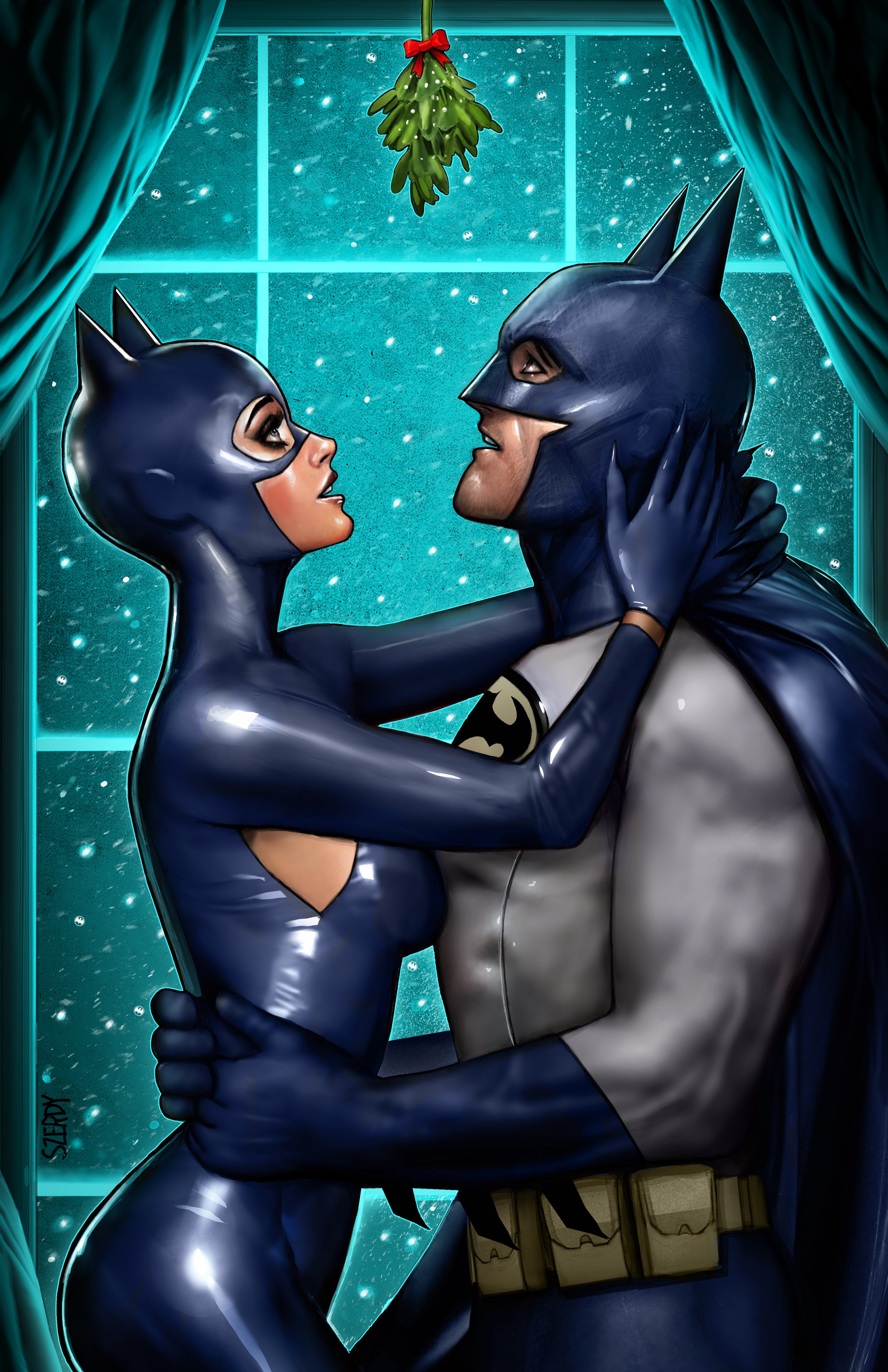 Catwoman #50 D Nathan Szerdy Holiday Mistletoe Christmas Kiss GGA Vari –  Golden Apple Comics