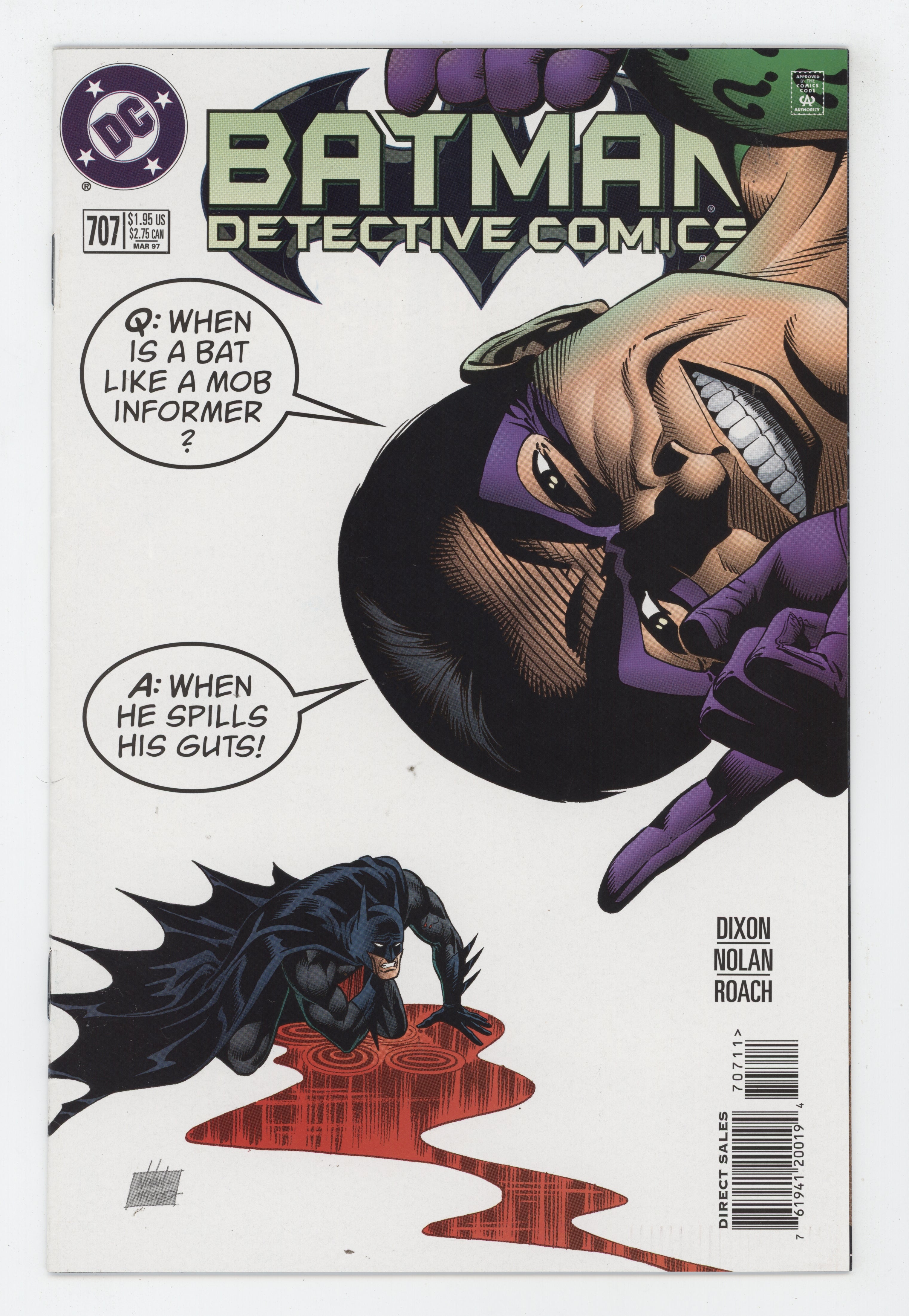 Batman Detective Comics 707 DC 1997 Graham Nolan Chuck Dixon Riddler C –  Golden Apple Comics