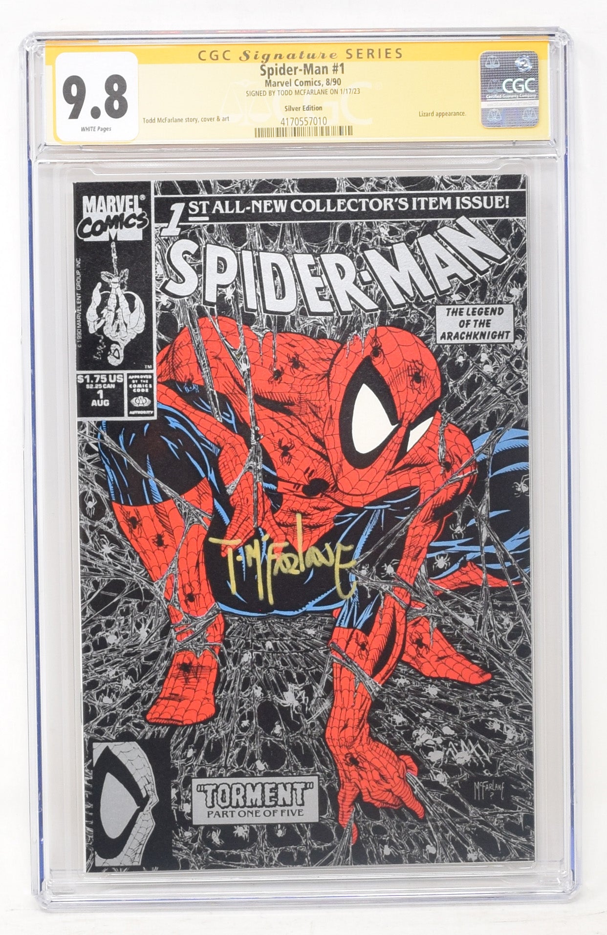 Spider-Man 1 Marvel 1990 CGC SS  Signed Todd McFarlane Silver – Golden  Apple Comics