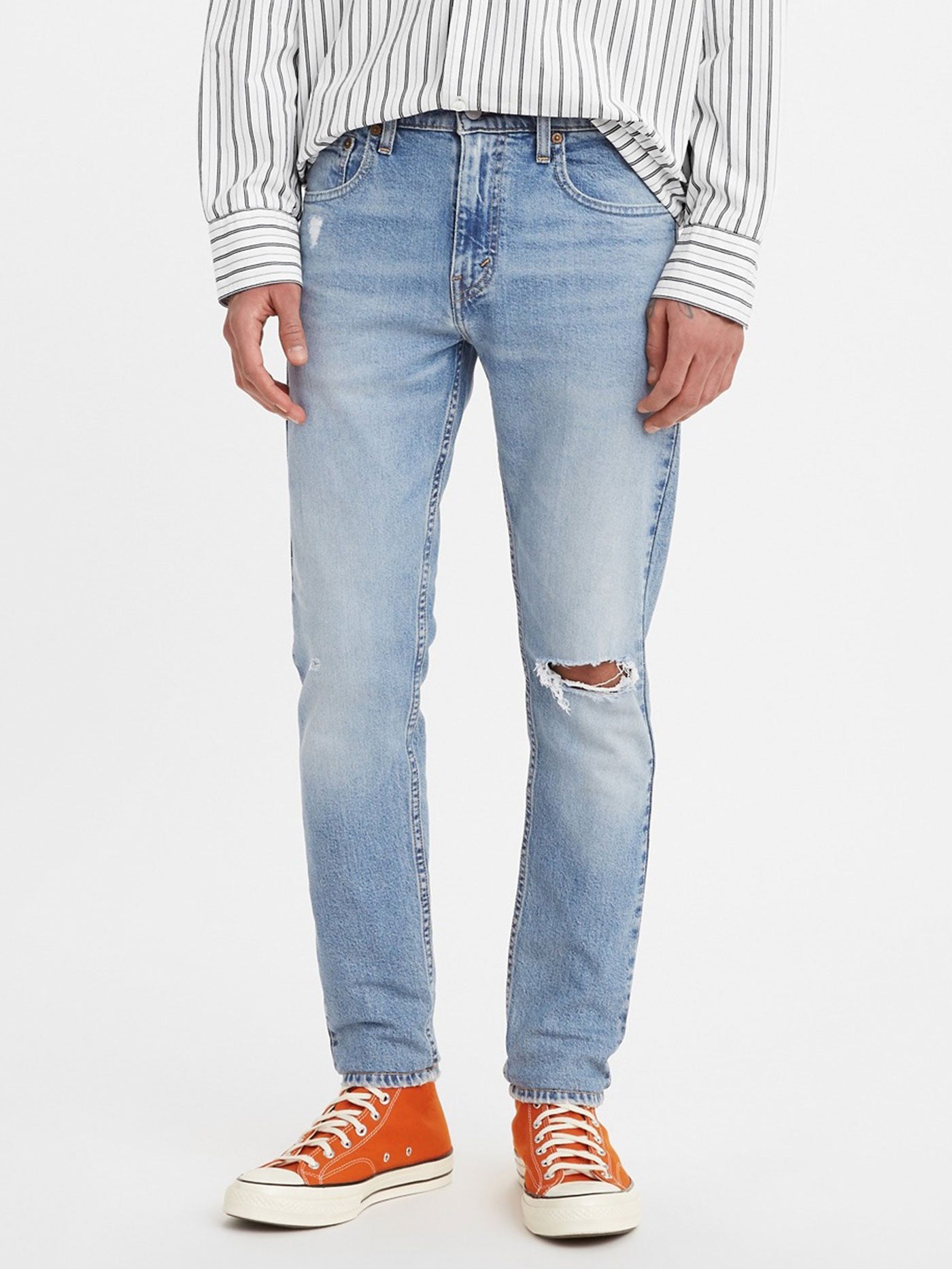 Levis 512 Slim Taper Fit Light Indigo Worn In Jeans | EMPIRE