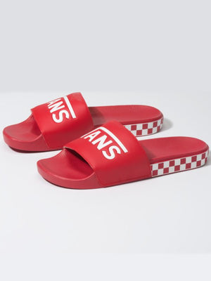 vans sandals red