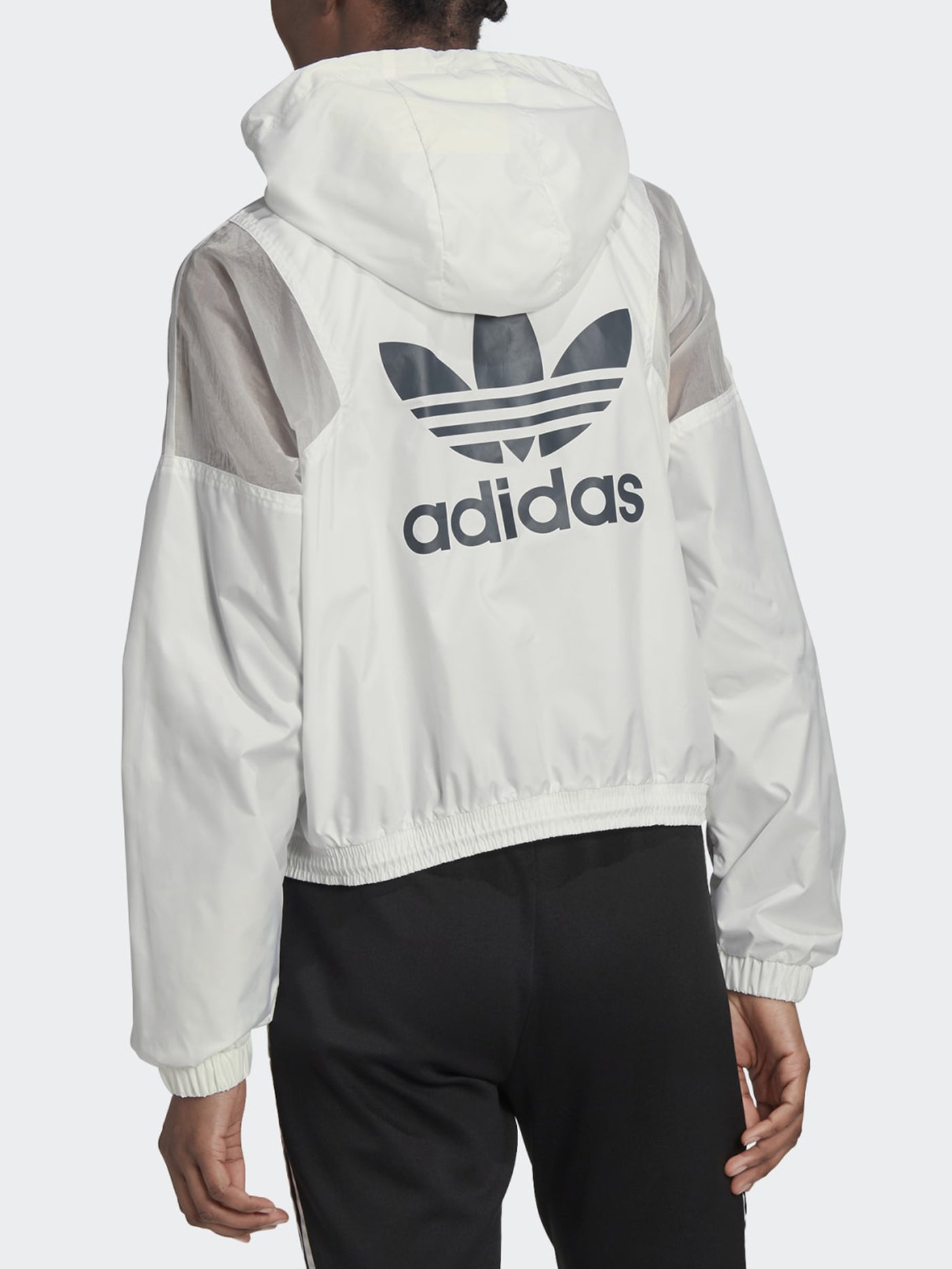 adidas windbreaker white grey black