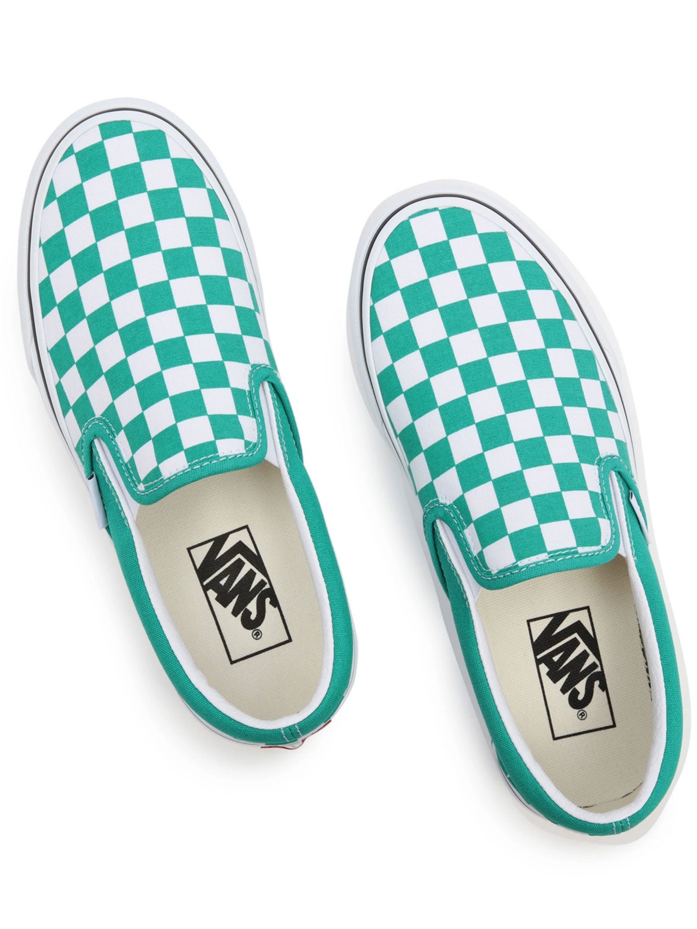 checkered teal vans