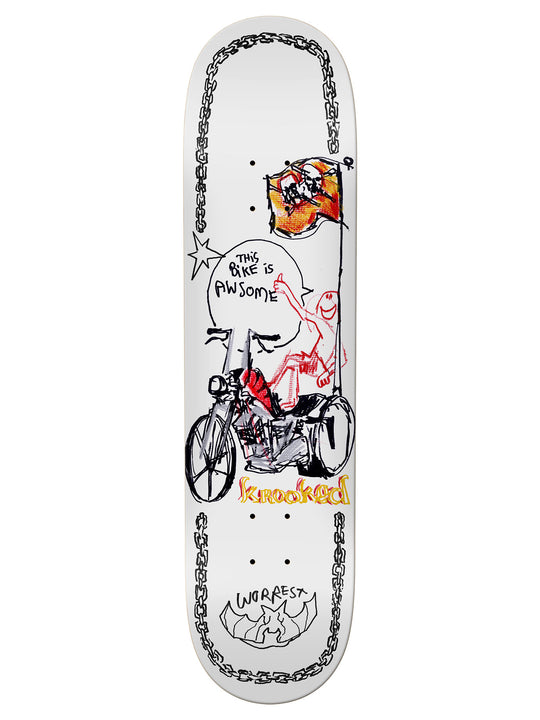 Krooked Worrest Chop Shop TwinTail Slick 8.38 Skateboard Deck | EMPIRE