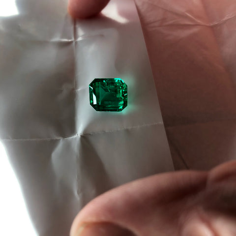 luminous shine of Chivor Colombian emerald capturing the light