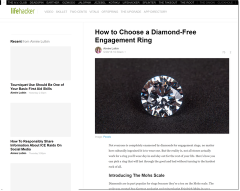 Lifehacker website screenshot (retrieved 2018-07-03)