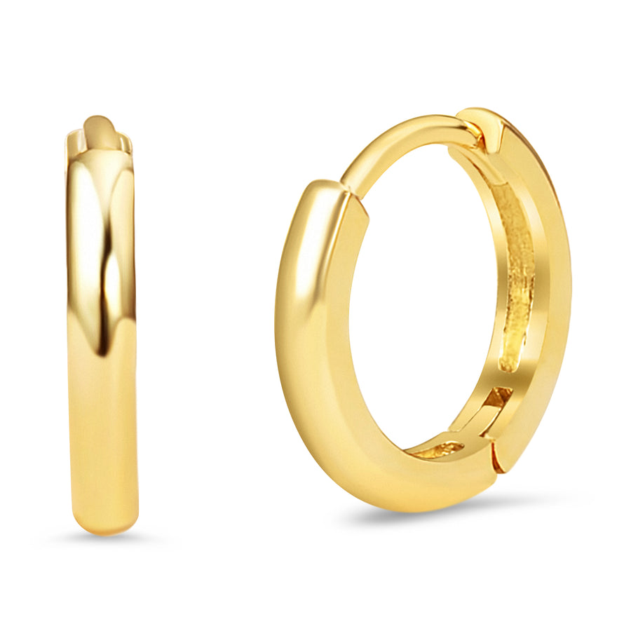 IBB 9ct Gold Diamond Cut Small Hoop Earrings, Gold at John Lewis & Partners