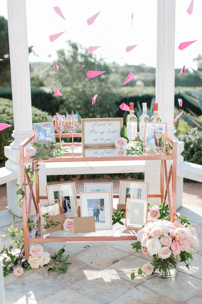 rose gold bar cart 