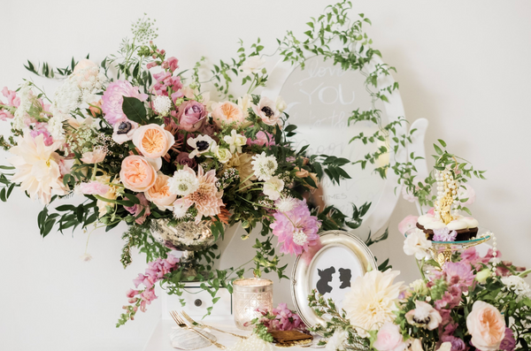 pink and purple floral proposal