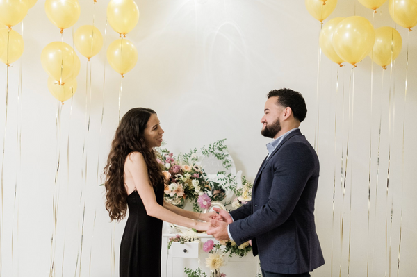 Couple looking at each other